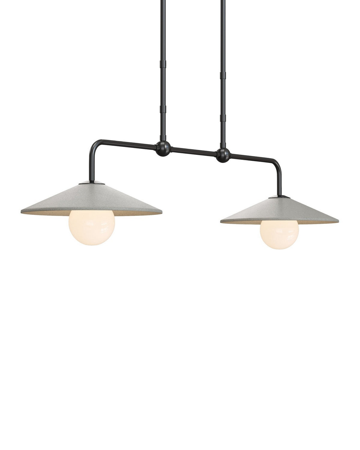 Currey and Company - 9500-0022 - Two Light Pendant - Bothy - Natural/Black/Frosted White