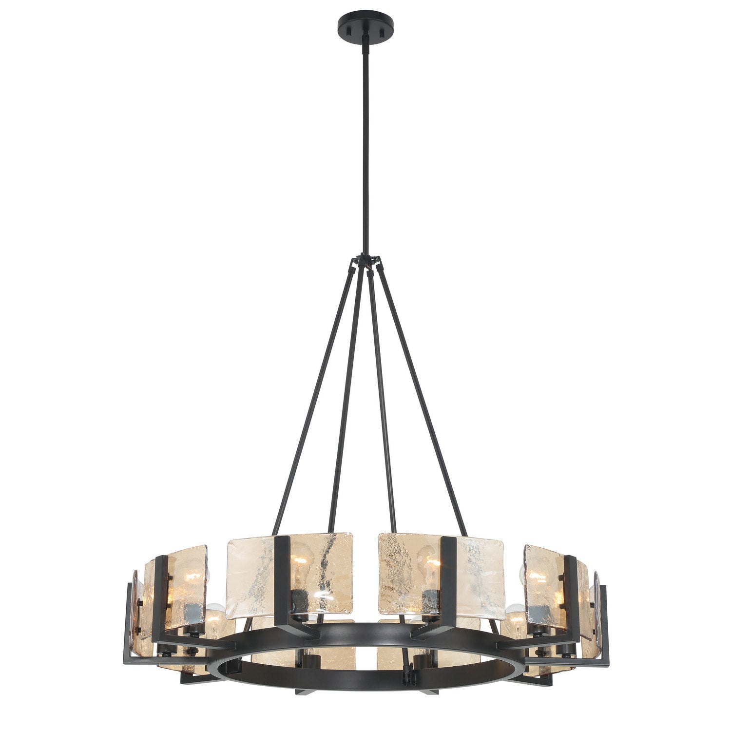 Golden - 3164-10 BLK-AWG - Ten Light Chandelier - Aenon - Matte Black