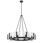 Golden - 3164-10 BLK-HWG - Ten Light Chandelier - Aenon - Matte Black