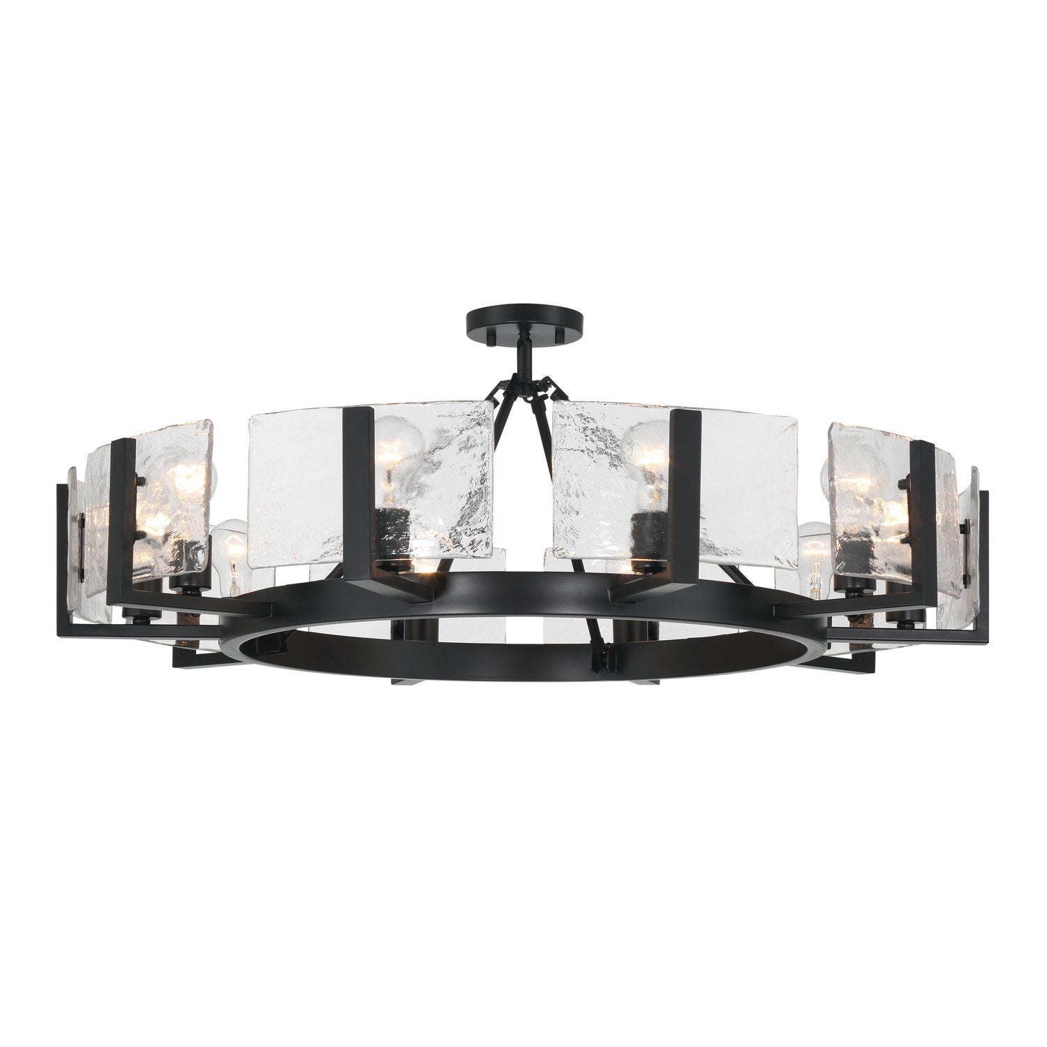 Golden - 3164-10SF BLK-HWG - Ten Light Semi-Flush Mount - Aenon - Matte Black