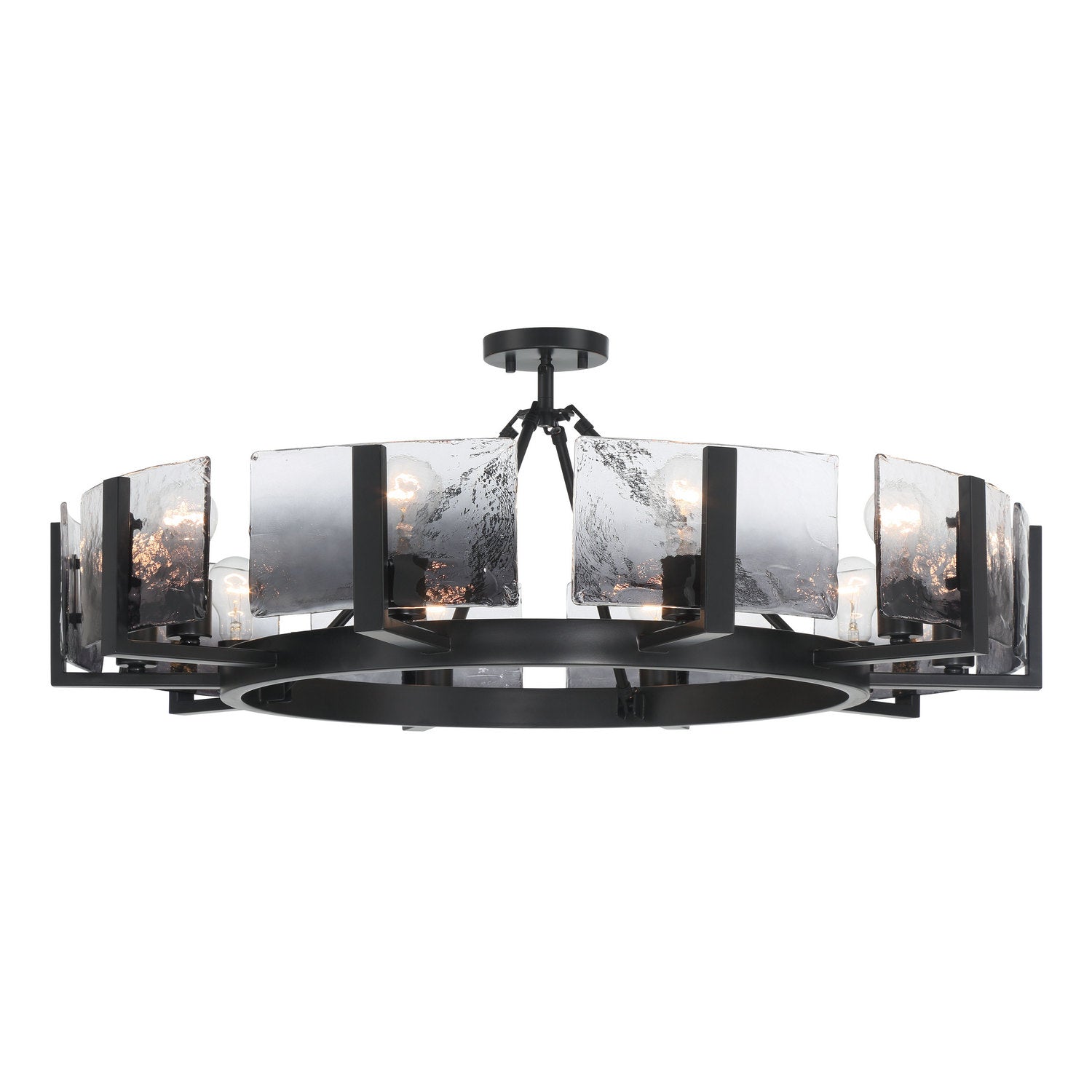 Golden - 3164-10SF BLK-SWG - Ten Light Semi-Flush Mount - Aenon - Matte Black