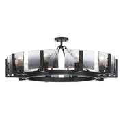 Golden - 3164-10SF BLK-SWG - Ten Light Semi-Flush Mount - Aenon - Matte Black