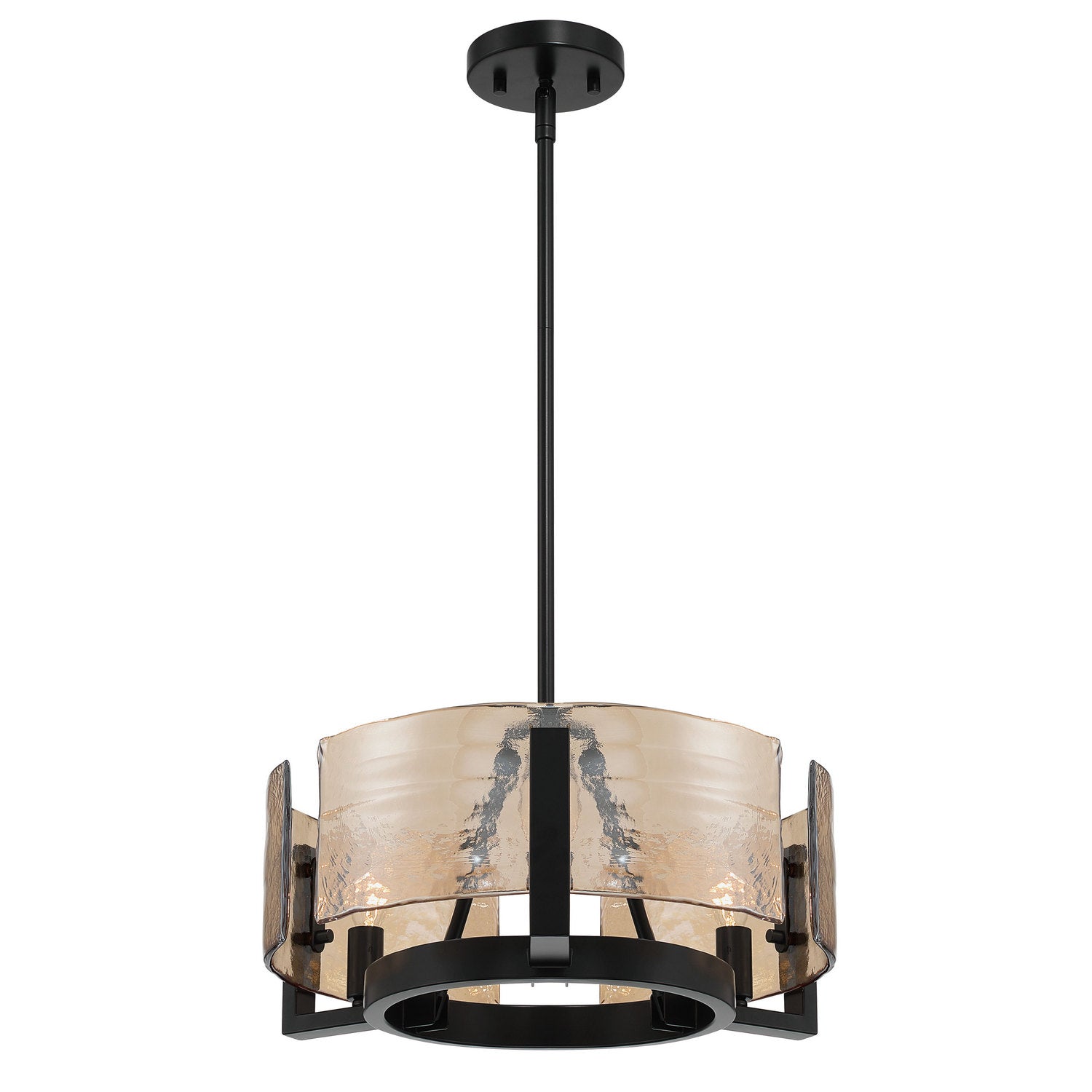 Golden - 3164-3 BLK-AWG - Three Light Chandelier - Aenon - Matte Black