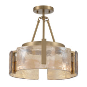Golden - 3164-3SF BCB-AWG - Three Light Semi-Flush Mount - Aenon - Brushed Champagne Brass