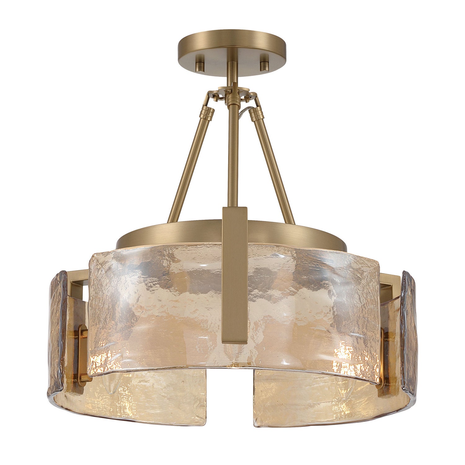 Golden - 3164-3SF BCB-AWG - Three Light Semi-Flush Mount - Aenon - Brushed Champagne Brass