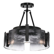 Golden - 3164-3SF BLK-SWG - Three Light Semi-Flush Mount - Aenon - Matte Black