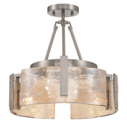 Golden - 3164-3SF PW-AWG - Three Light Semi-Flush Mount - Aenon - Pewter