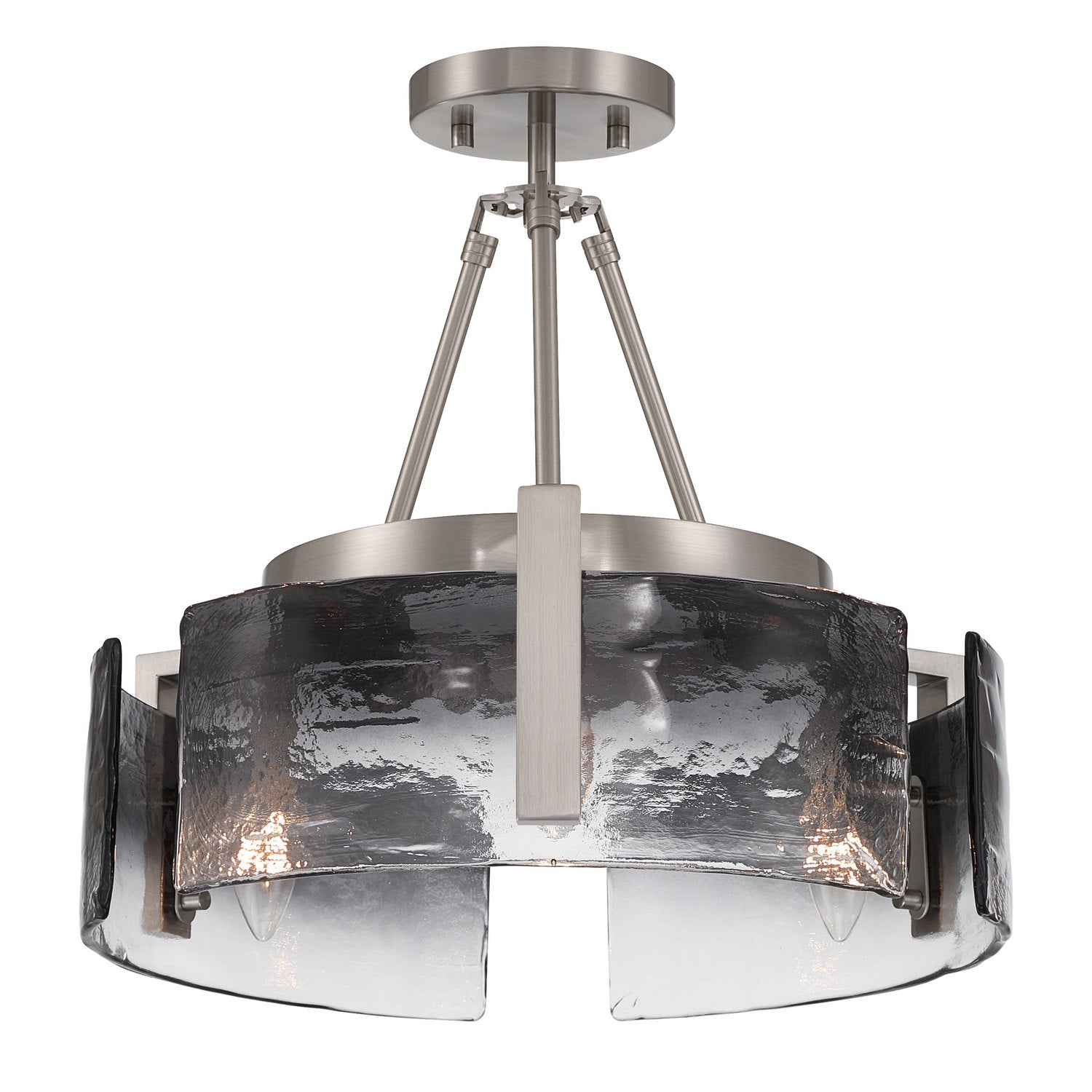 Golden - 3164-3SF PW-SWG - Three Light Semi-Flush Mount - Aenon - Pewter