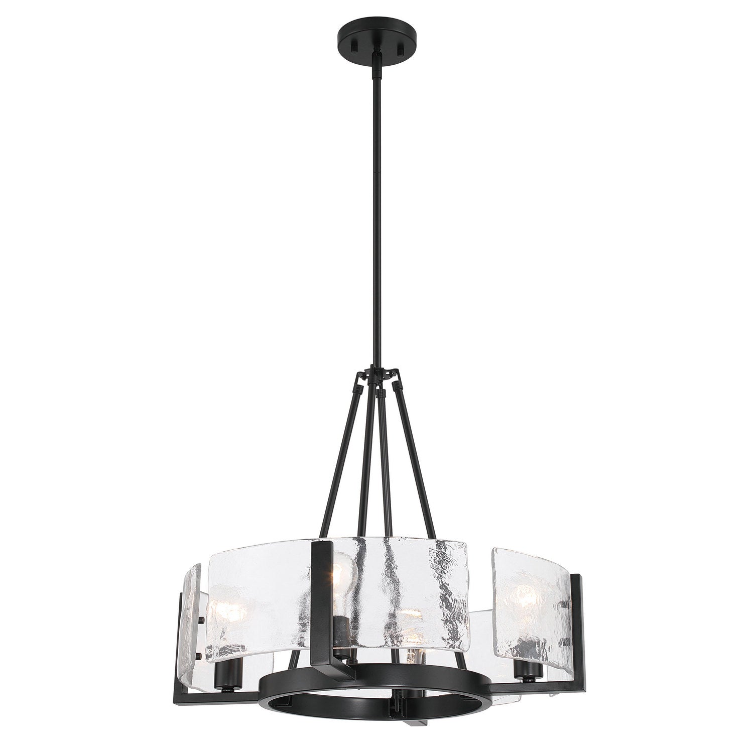 Golden - 3164-4 BLK-HWG - Four Light Chandelier - Aenon - Matte Black