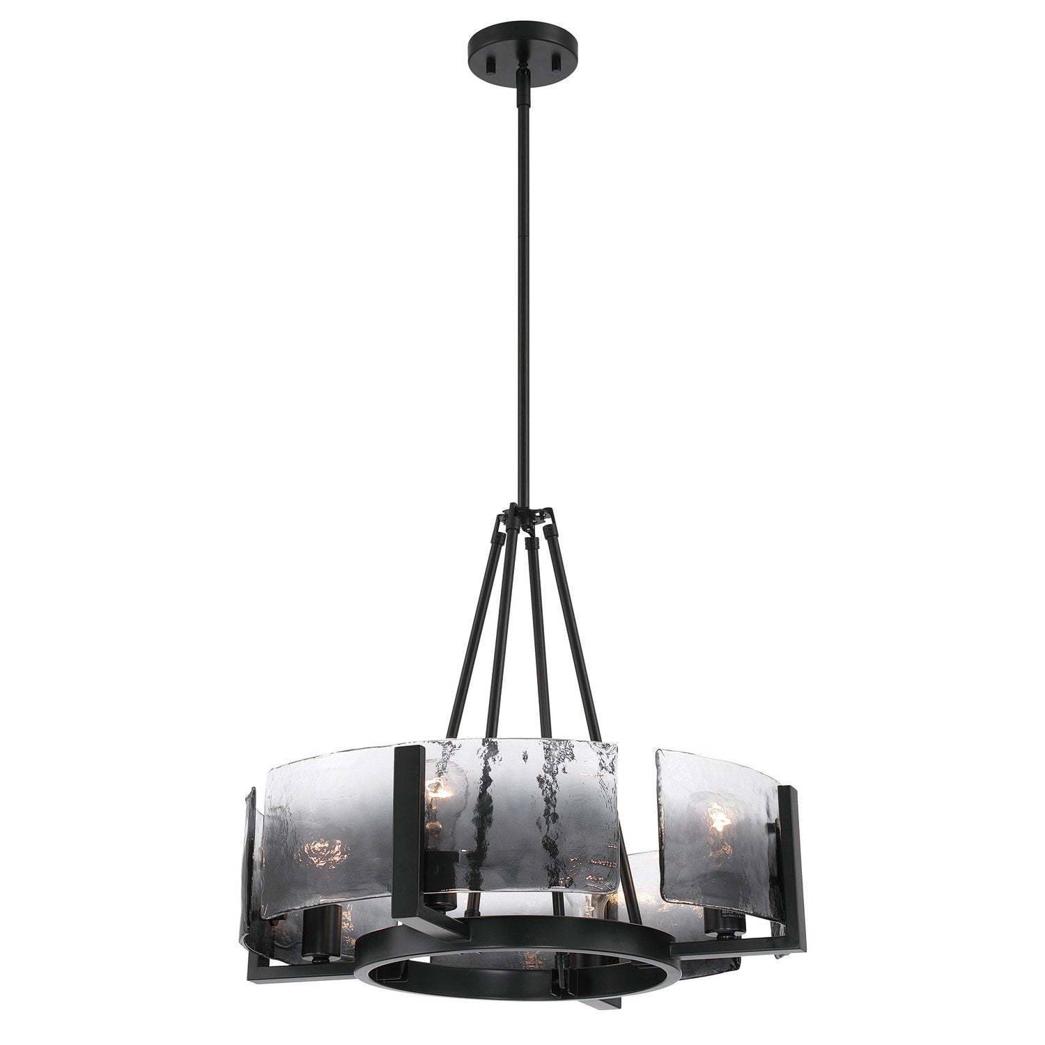 Golden - 3164-4 BLK-SWG - Four Light Chandelier - Aenon - Matte Black