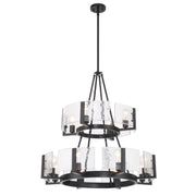 Golden - 3164-4-8 BLK-HWG - 12 Light Chandelier - Aenon - Matte Black