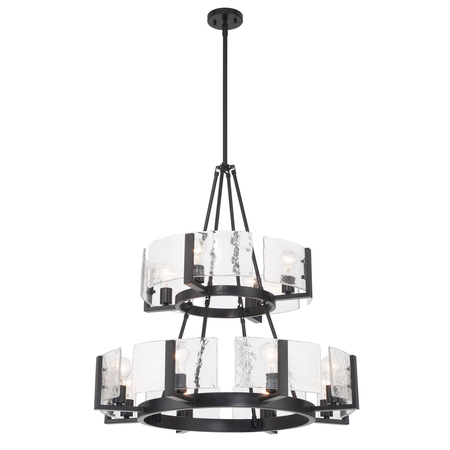 Golden - 3164-4-8 BLK-HWG - 12 Light Chandelier - Aenon - Matte Black