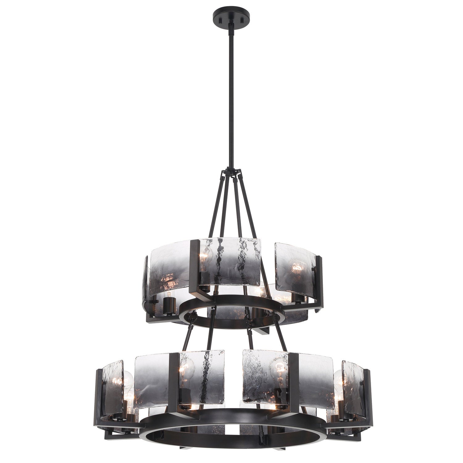 Golden - 3164-4-8 BLK-SWG - 12 Light Chandelier - Aenon - Matte Black