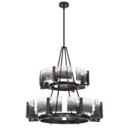 Golden - 3164-4-8 BLK-SWG - 12 Light Chandelier - Aenon - Matte Black
