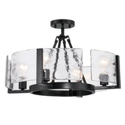 Golden - 3164-4SF BLK-HWG - Four Light Semi-Flush Mount - Aenon - Matte Black