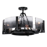 Golden - 3164-4SF BLK-SWG - Four Light Semi-Flush Mount - Aenon - Matte Black