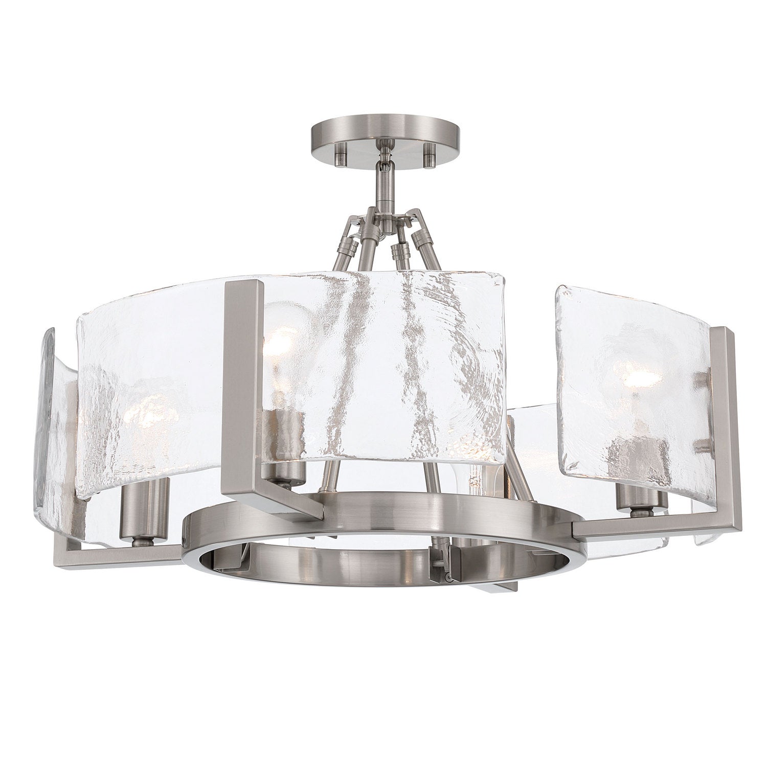 Golden - 3164-4SF PW-HWG - Four Light Semi-Flush Mount - Aenon - Pewter