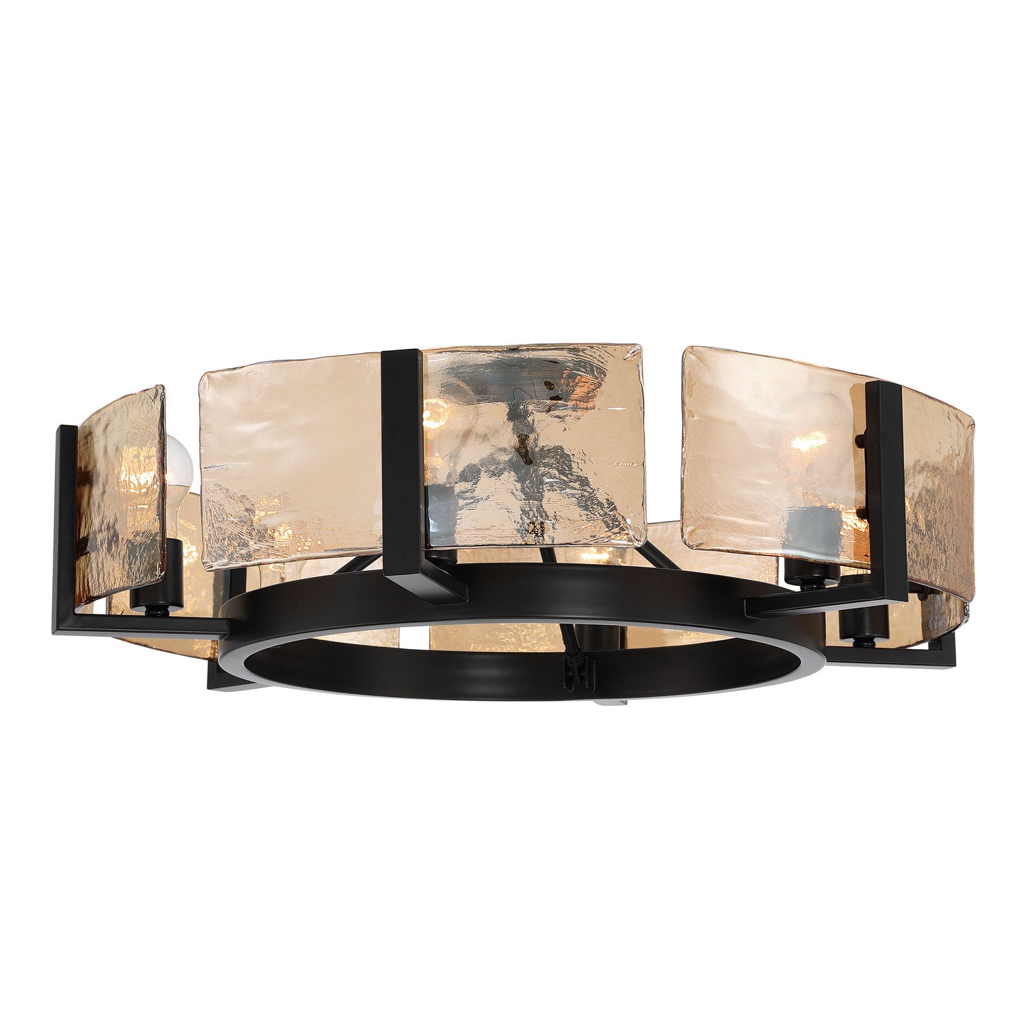 Golden - 3164-6SF BLK-AWG - Six Light Semi-Flush Mount - Aenon - Matte Black