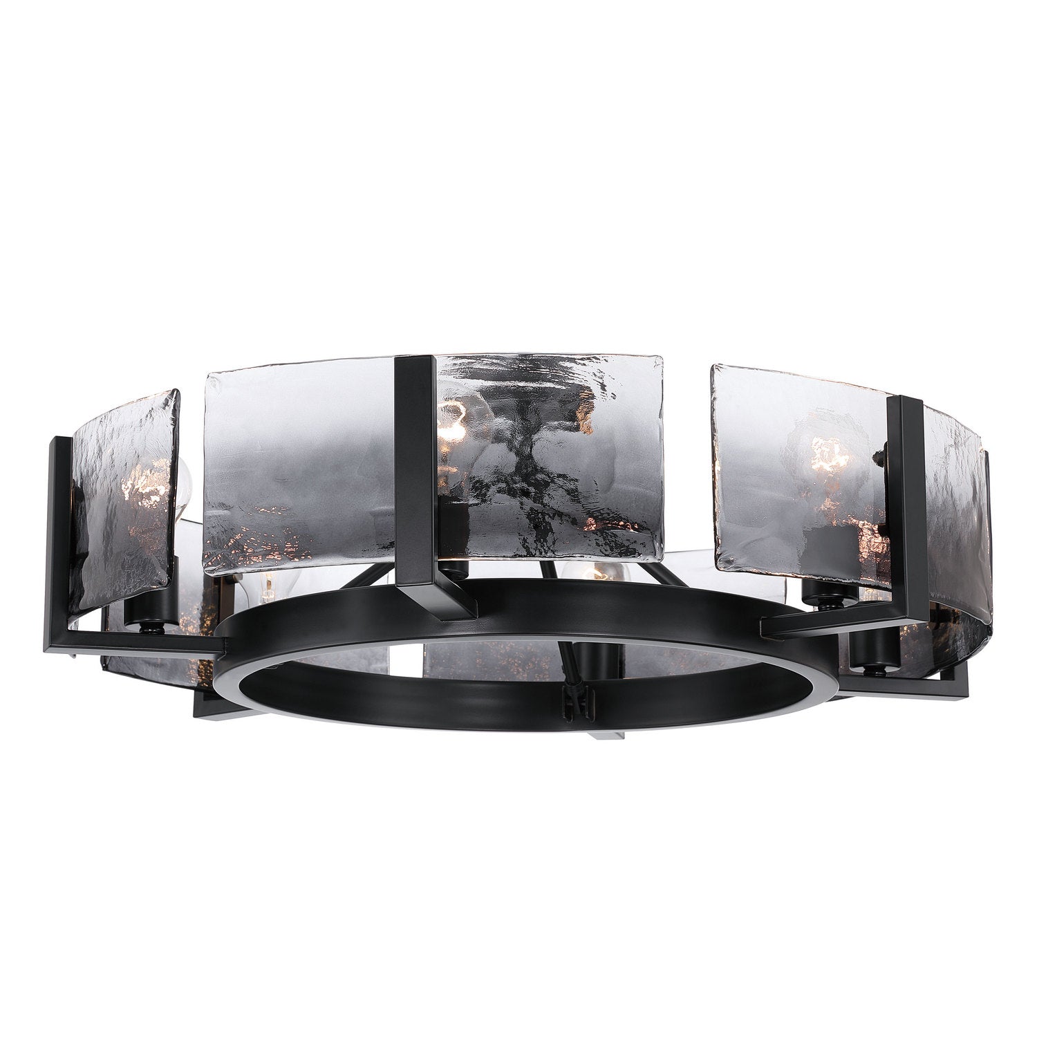 Golden - 3164-6SF BLK-SWG - Six Light Semi-Flush Mount - Aenon - Matte Black