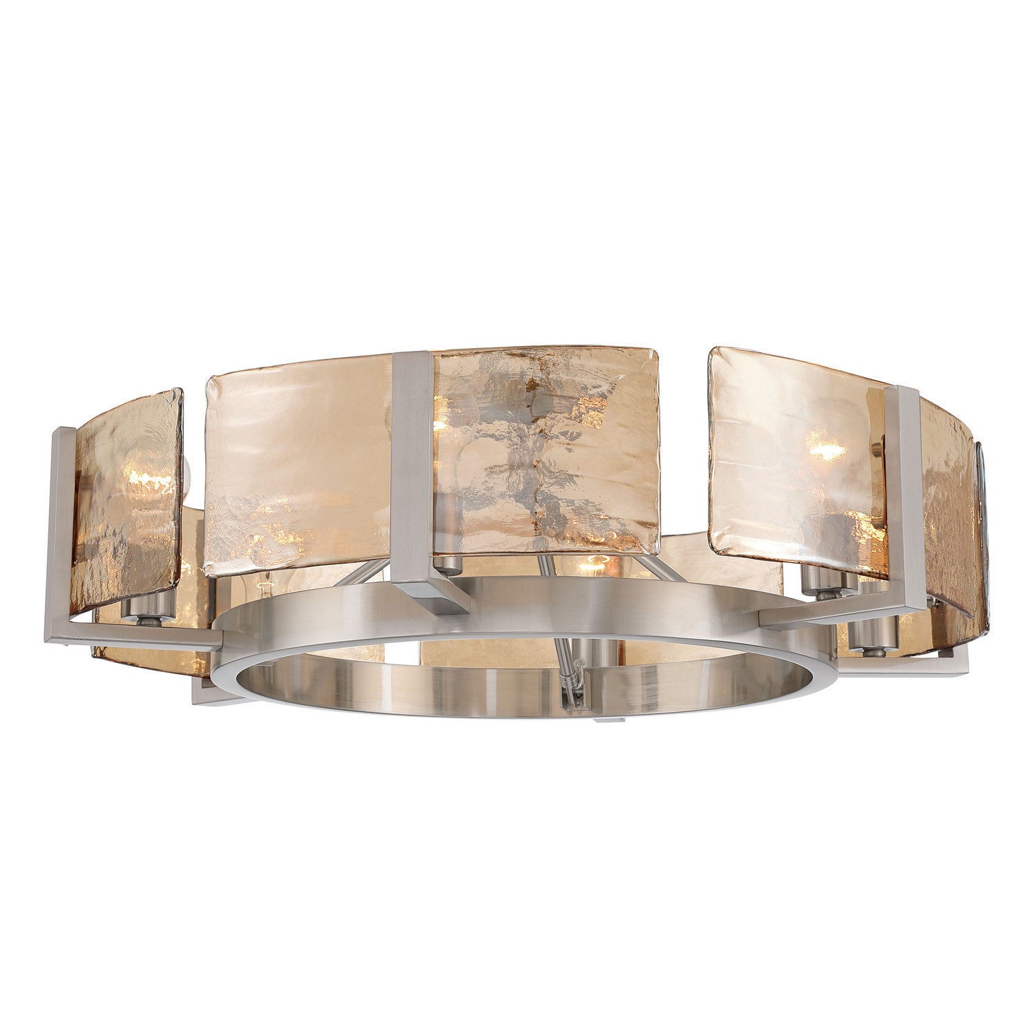 Golden - 3164-6SF PW-AWG - Six Light Semi-Flush Mount - Aenon - Pewter