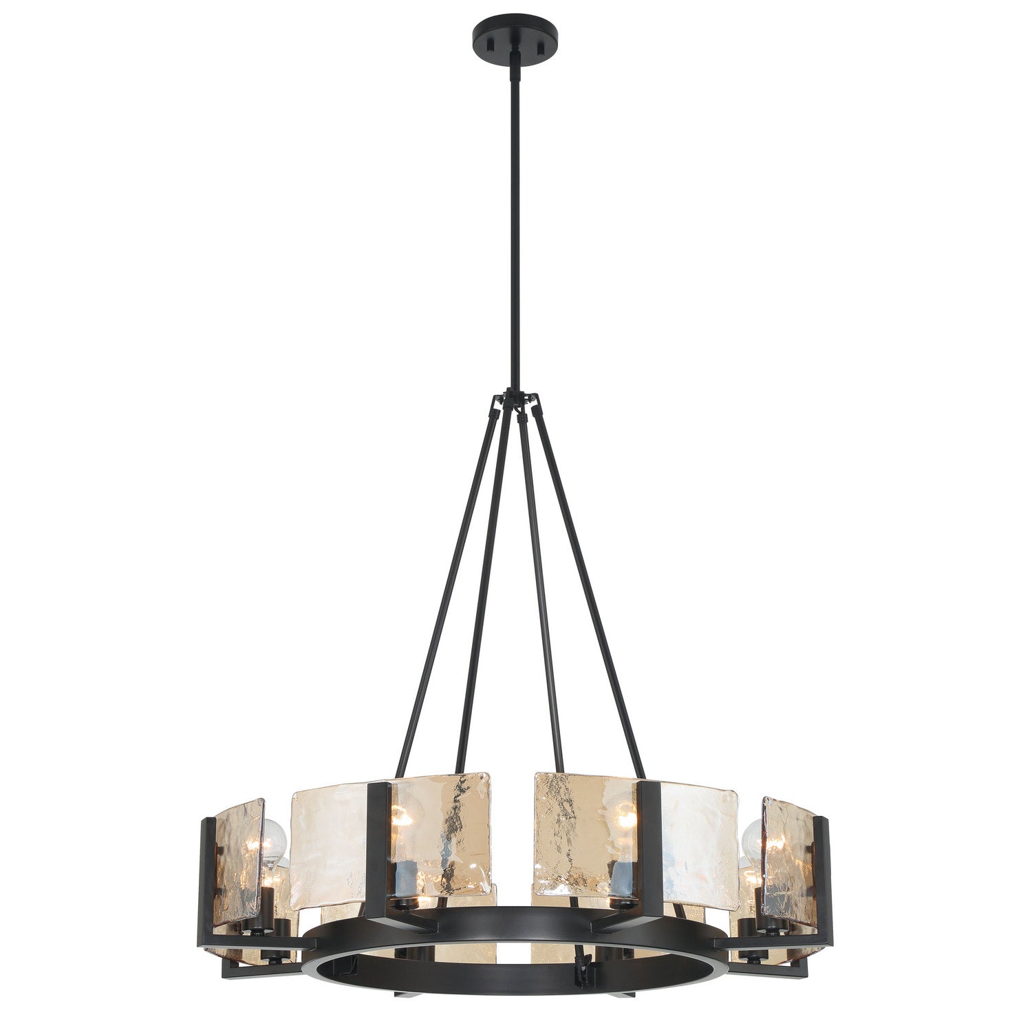 Golden - 3164-8 BLK-AWG - Eight Light Chandelier - Aenon - Matte Black