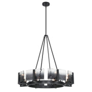 Golden - 3164-8 BLK-SWG - Eight Light Chandelier - Aenon - Matte Black