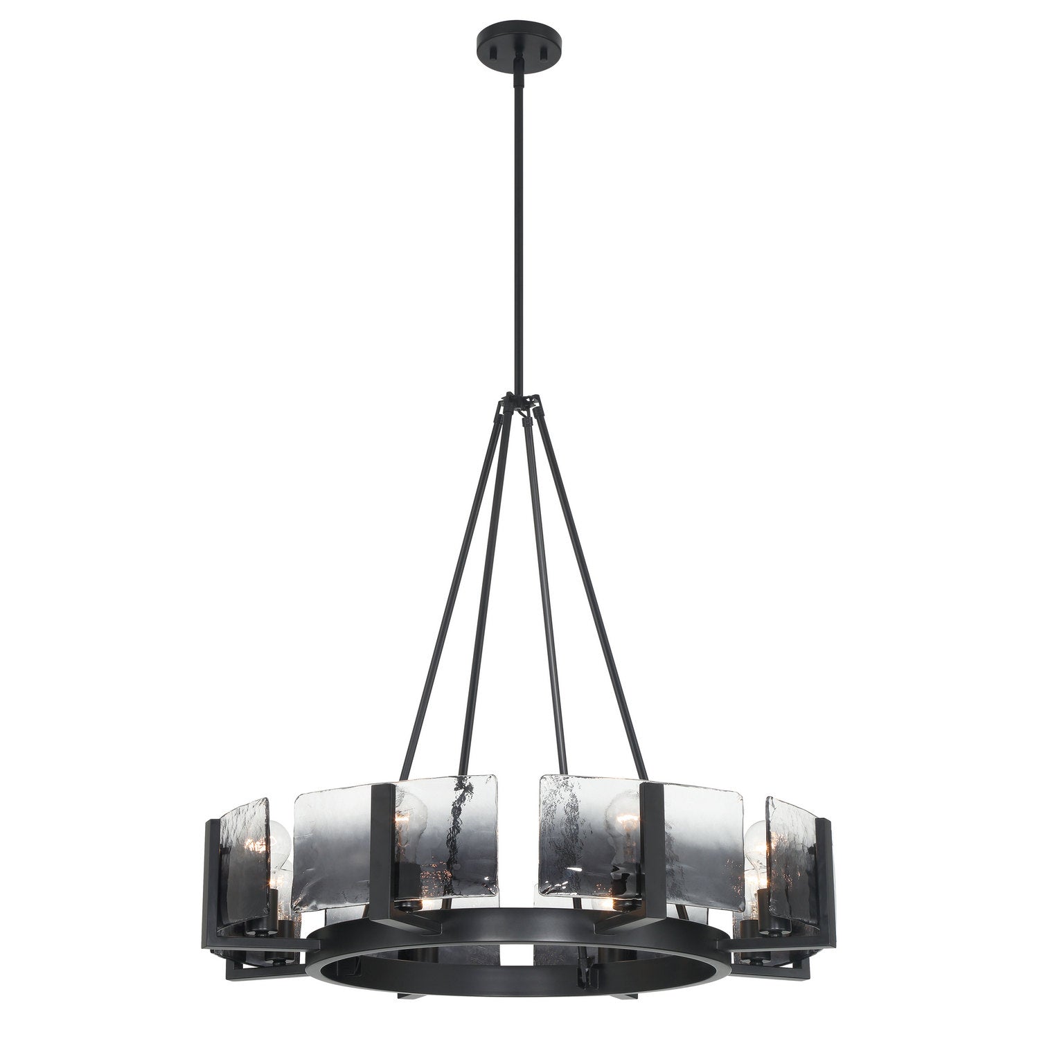 Golden - 3164-8 BLK-SWG - Eight Light Chandelier - Aenon - Matte Black
