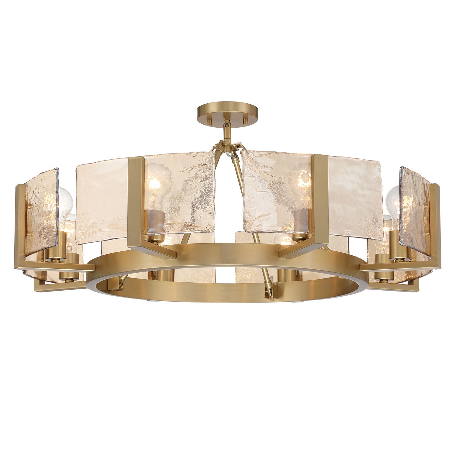Golden - 3164-8SF BCB-AWG - Eight Light Semi-Flush Mount - Aenon - Brushed Champagne Brass