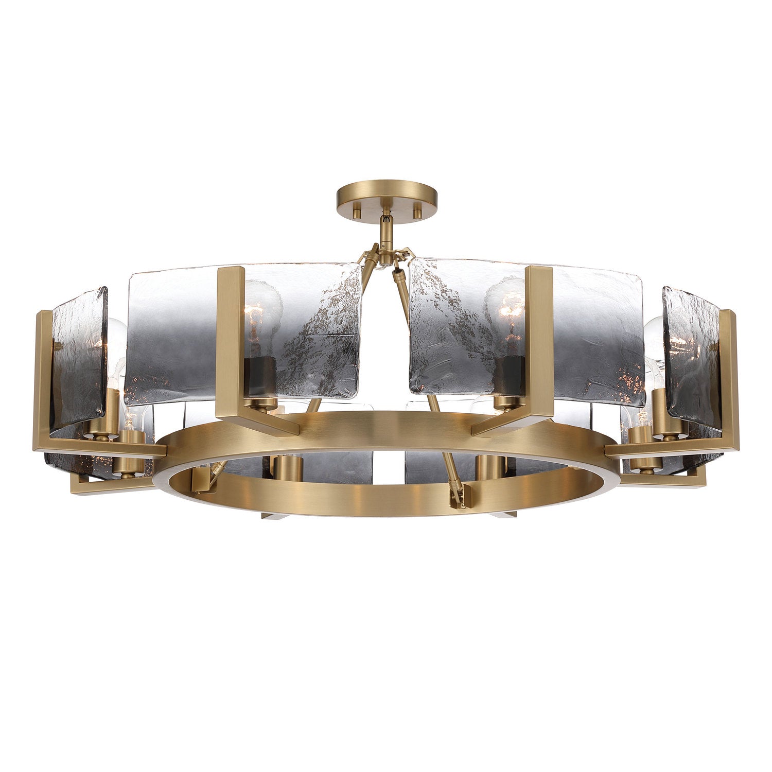 Golden - 3164-8SF BCB-SWG - Eight Light Semi-Flush Mount - Aenon - Brushed Champagne Brass