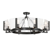 Golden - 3164-8SF BLK-HWG - Eight Light Semi-Flush Mount - Aenon - Matte Black