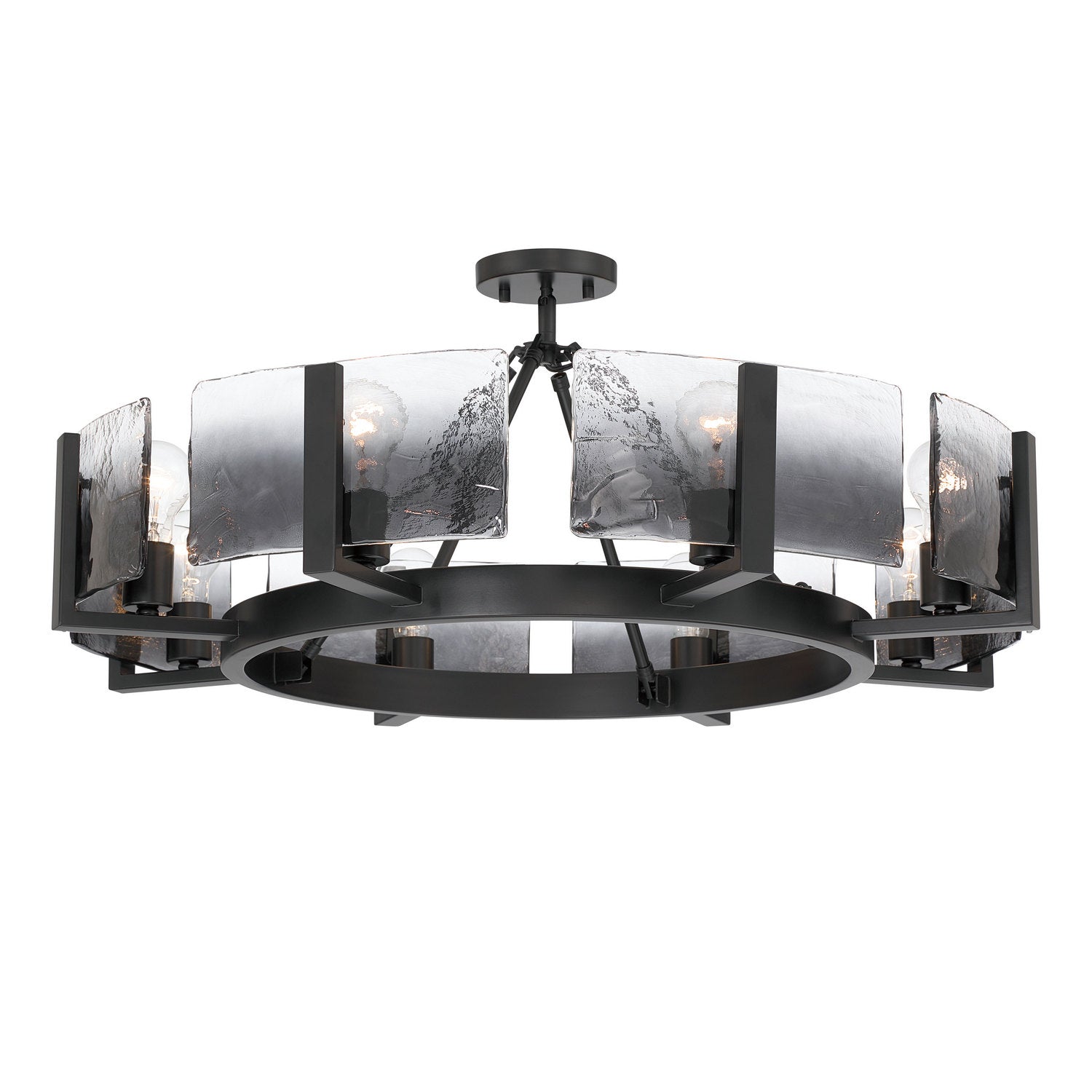 Golden - 3164-8SF BLK-SWG - Eight Light Semi-Flush Mount - Aenon - Matte Black