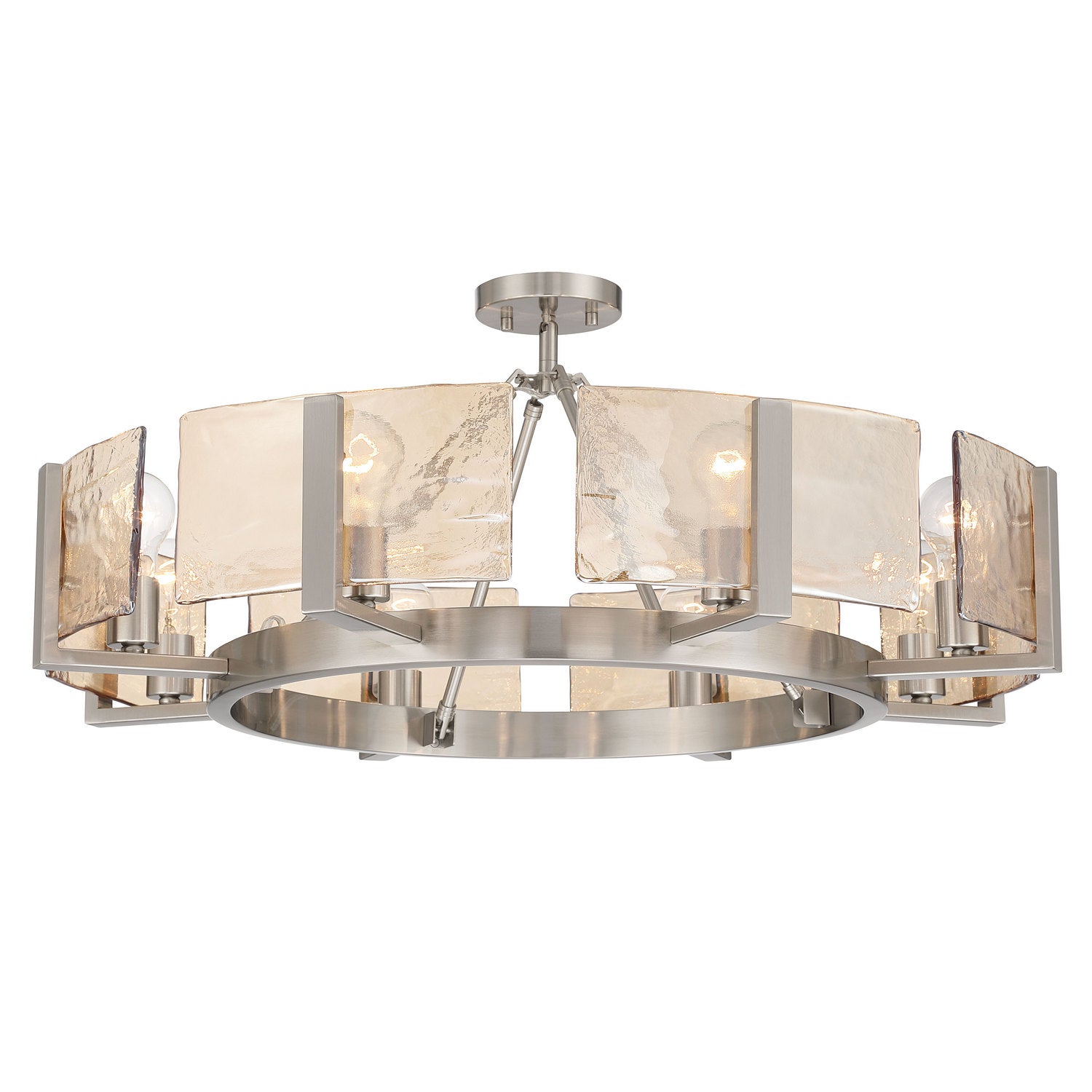 Golden - 3164-8SF PW-AWG - Eight Light Semi-Flush Mount - Aenon - Pewter