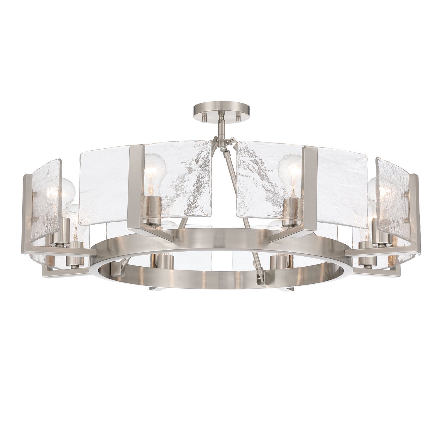 Golden - 3164-8SF PW-HWG - Eight Light Semi-Flush Mount - Aenon - Pewter