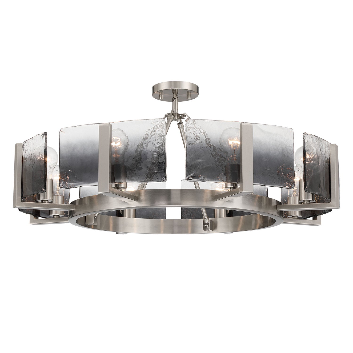 Golden - 3164-8SF PW-SWG - Eight Light Semi-Flush Mount - Aenon - Pewter