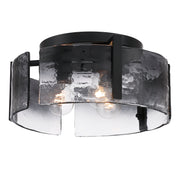 Golden - 3164-FM BLK-SWG - Three Light Flush Mount - Aenon - Matte Black