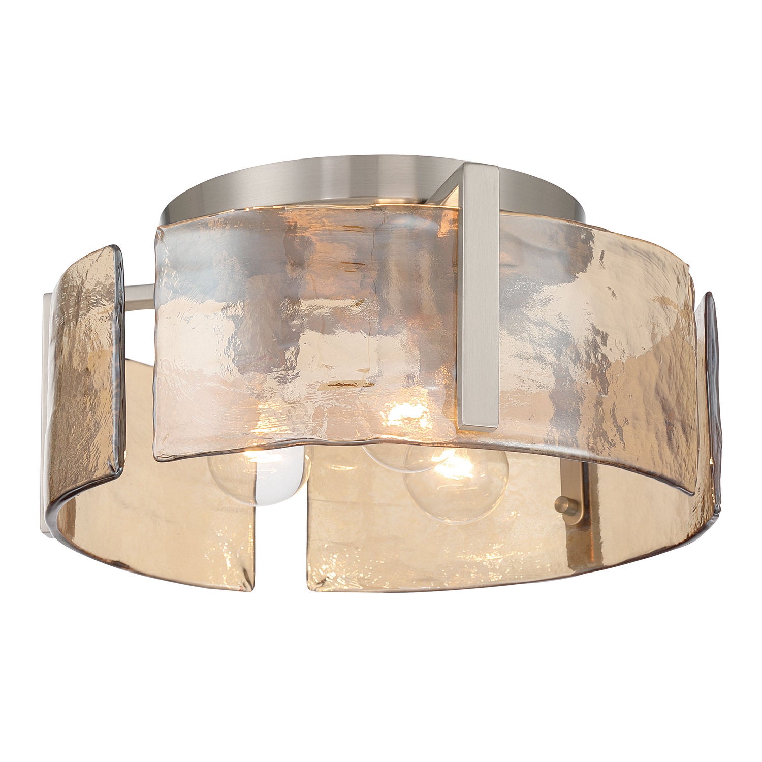 Golden - 3164-FM PW-AWG - Three Light Flush Mount - Aenon - Pewter