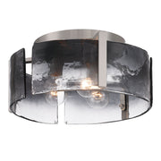 Golden - 3164-FM PW-SWG - Three Light Flush Mount - Aenon - Pewter