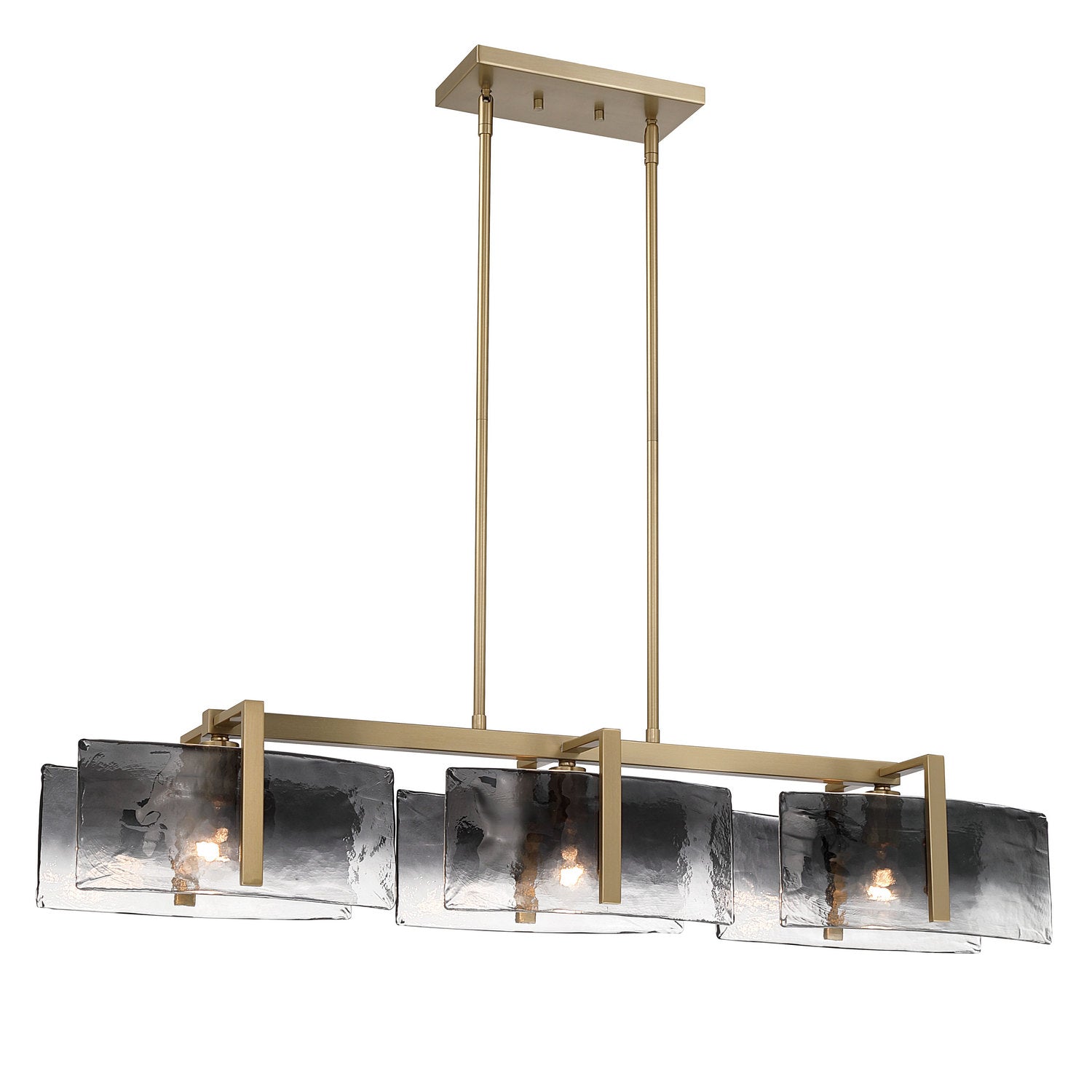 Golden - 3164-LP BCB-SWG - Three Light Island Pendant - Aenon - Brushed Champagne Brass