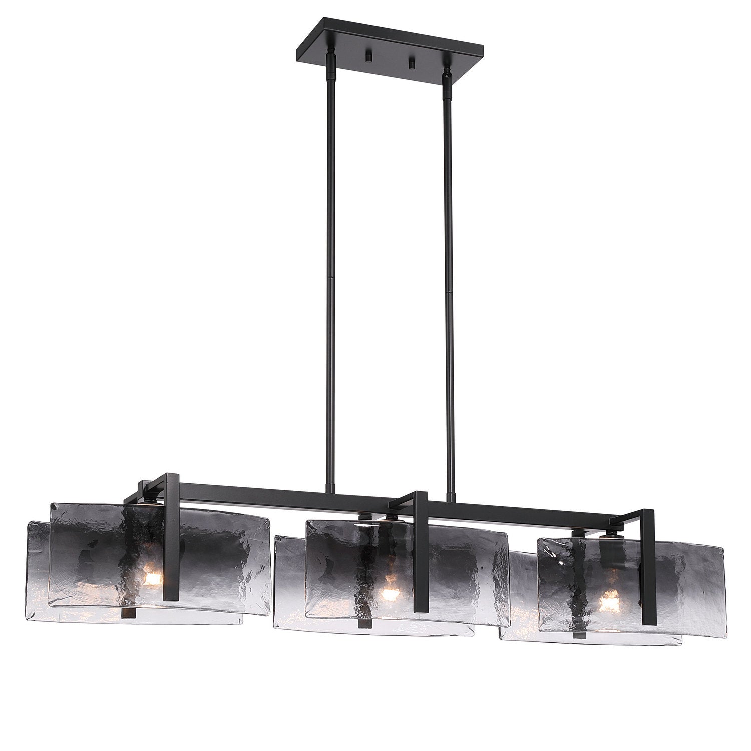 Golden - 3164-LP BLK-SWG - Three Light Island Pendant - Aenon - Matte Black