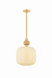 Mitzi - H1149701S-AGB - One Light Pendant - Elise - Aged Brass