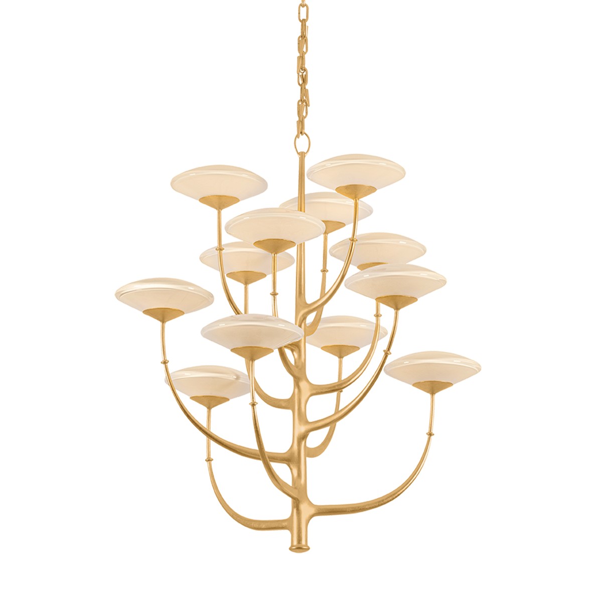 Corbett Lighting - 589-34-VGL - LED Chandelier - Pluro - Vintage Gold Leaf