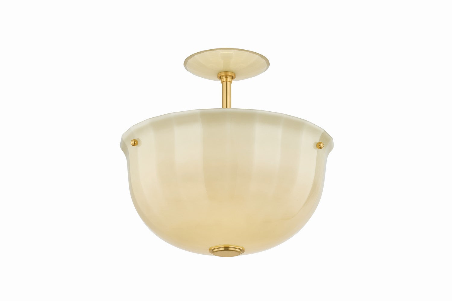 Hudson Valley - 3115-AGB - One Light Semi Flush Mount - Nevins - Aged Brass