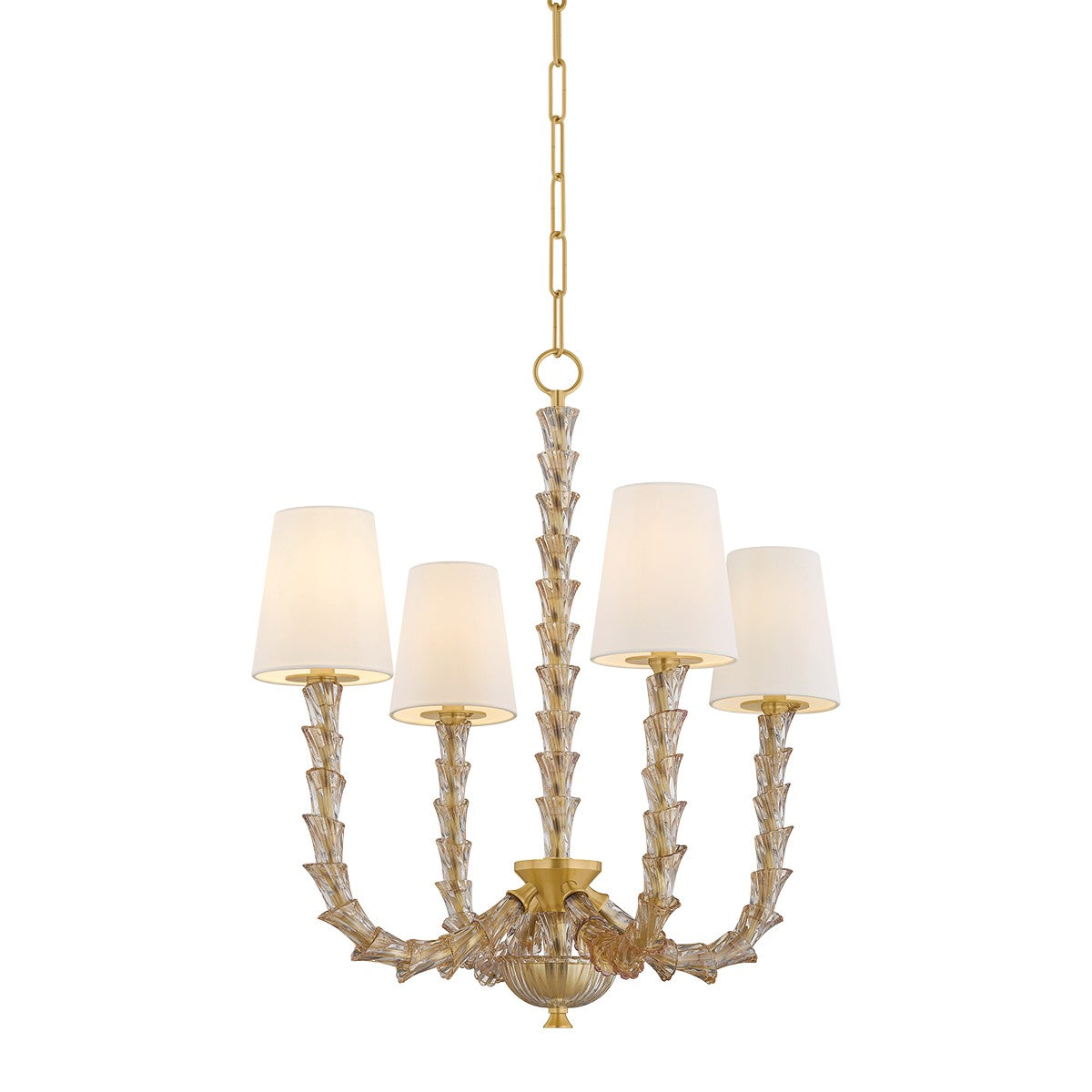 Hudson Valley - 6844-AGB - Four Light Chandelier - Calumet - Aged Brass