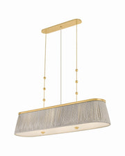 Hudson Valley - 8549-AGB - Three Light Linear - Valeria - Aged Brass