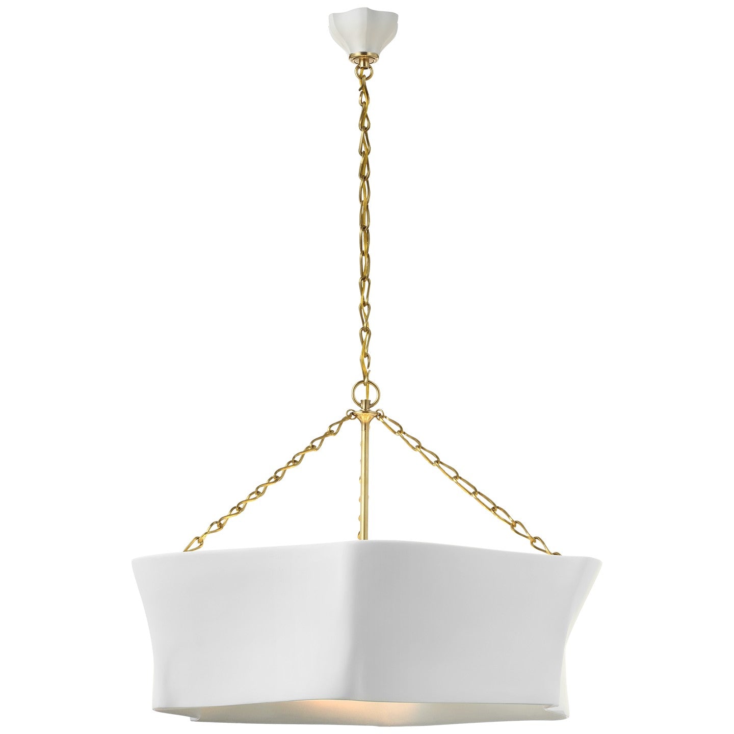 Visual Comfort Signature - ARN 5040HAB/PW - LED Chandelier - Ayers - Hand-Rubbed Antique Brass and Plaster White