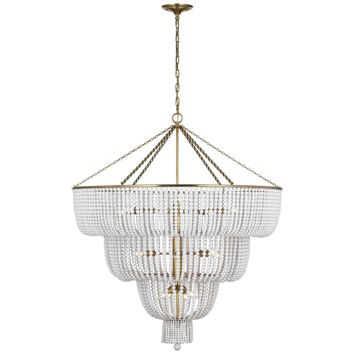 Visual Comfort Signature - ARN 5303HAB-WG - LED Chandelier - Jacqueline - Hand-Rubbed Antique Brass