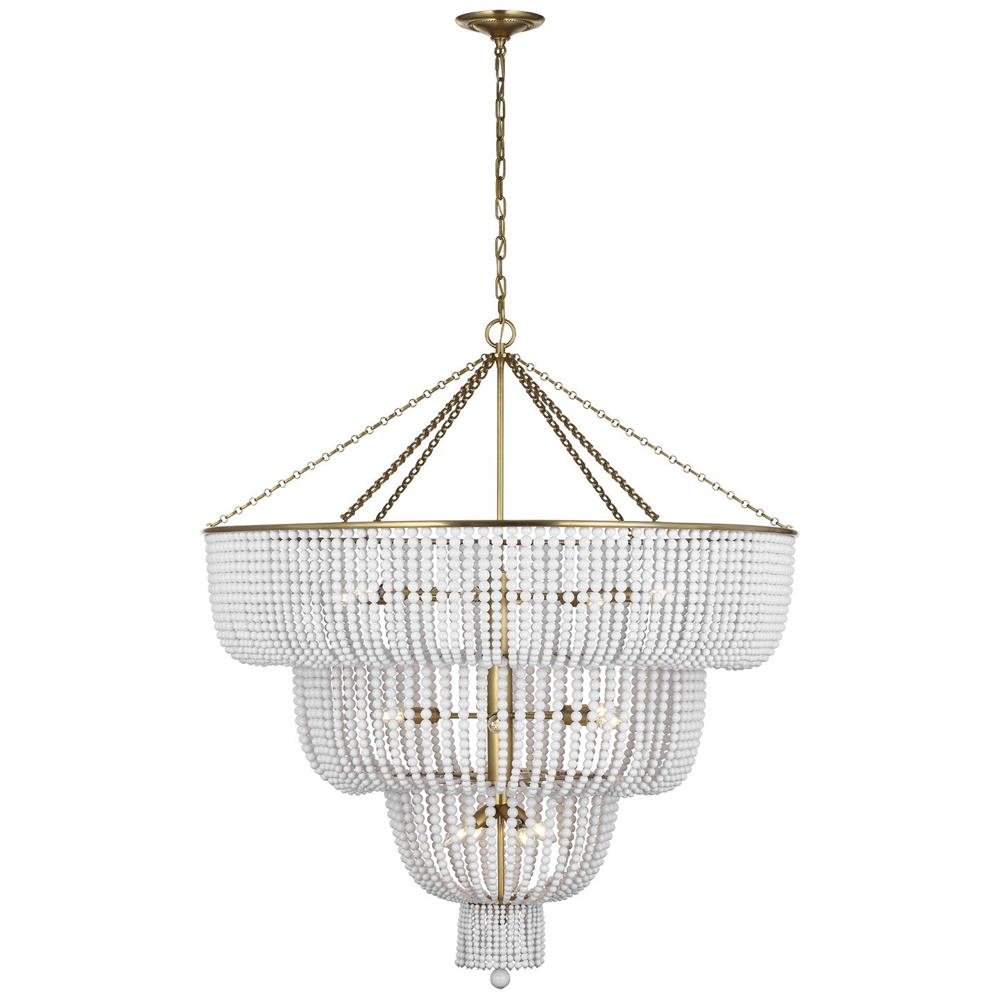 Visual Comfort Signature - ARN 5303HAB-WG - LED Chandelier - Jacqueline - Hand-Rubbed Antique Brass
