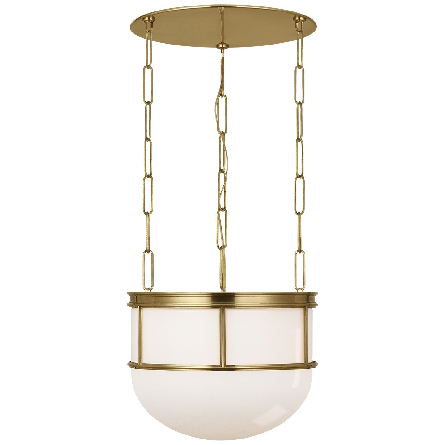 Visual Comfort Signature - CHC 5125AB-WG - LED Lantern - Martil - Antique-Burnished Brass with White Glass