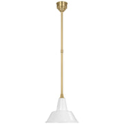 Visual Comfort Signature - TOB 5802HAB-WHT - LED Pendant - Academy Barn Light - Hand-Rubbed Antique Brass