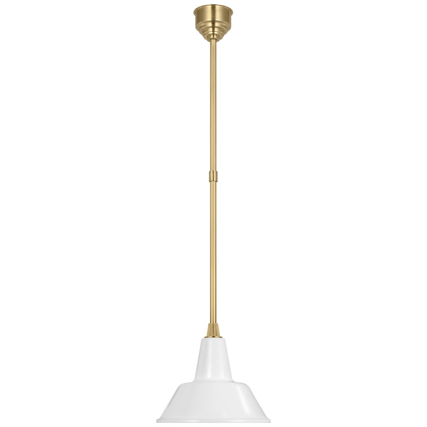 Visual Comfort Signature - TOB 5802HAB-WHT - LED Pendant - Academy Barn Light - Hand-Rubbed Antique Brass